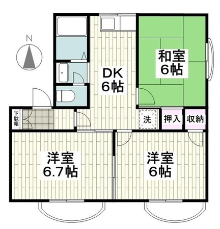 ビラ石塚Ａ棟の物件間取画像